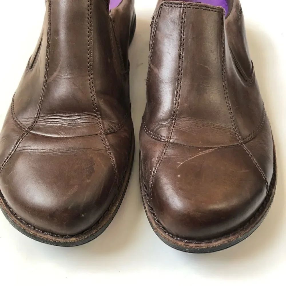 Merrell brown leather slip on clogs - Picture 2 of 8